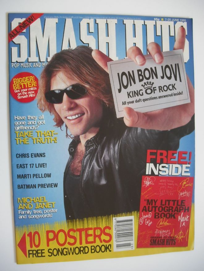 Smash Hits magazine - Jon Bon Jovi cover (7-20 June 1995)