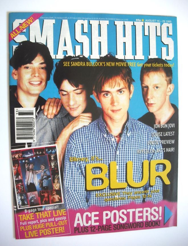 Smash Hits magazine - Blur cover (16-29 August 1995)