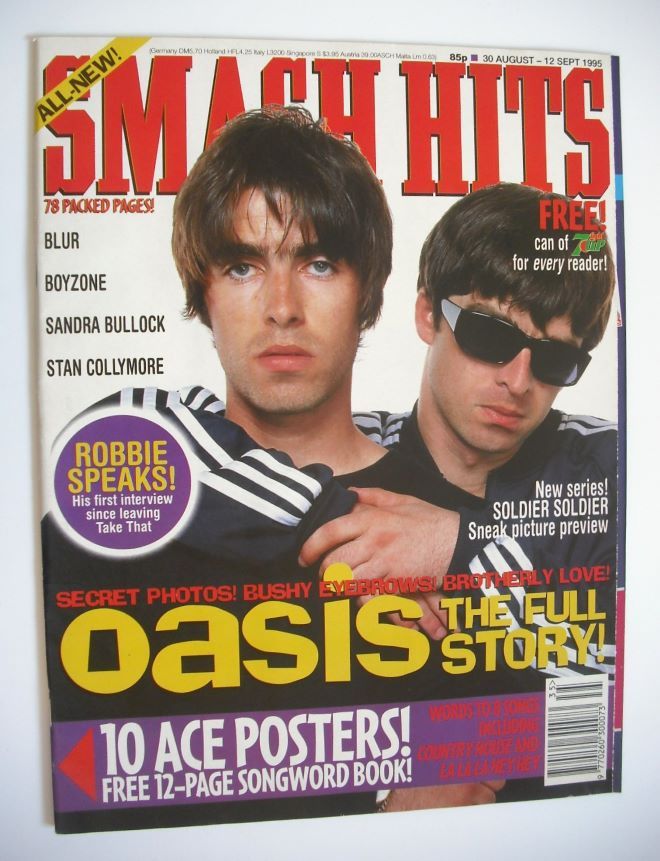 Smash Hits magazine - Oasis cover (30 August - 12 September 1995)
