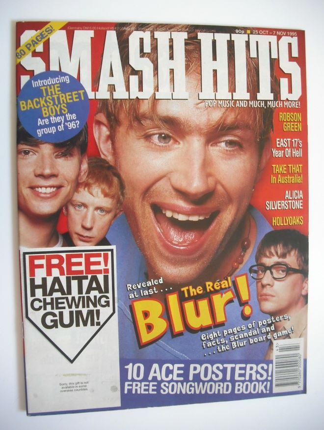 Smash Hits magazine - Blur cover (25 October - 7 November 1995)
