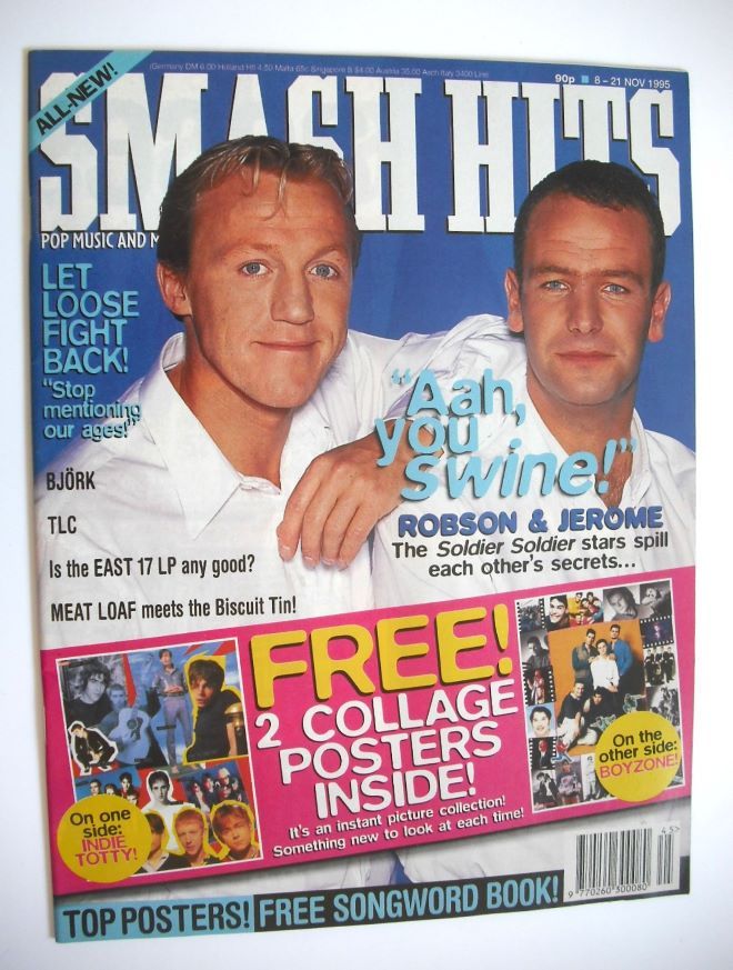 Smash Hits magazine - Robson Green and Jerome Flynn cover (8-21 November 1995)