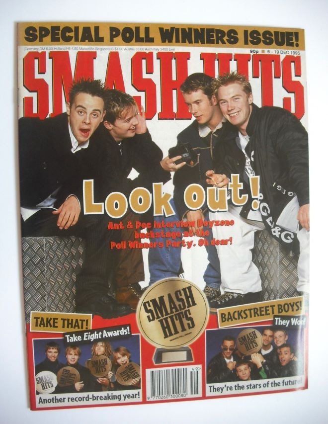 Smash Hits magazine - Ant & Dec and Boyzone cover (6-19 December 1995)