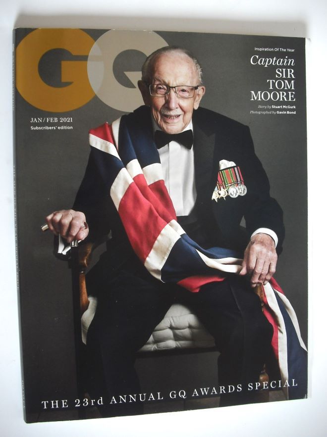 British GQ magazine - January/February 2021 - Captain Sir Tom Moore cover (Subscribers' Edition)
