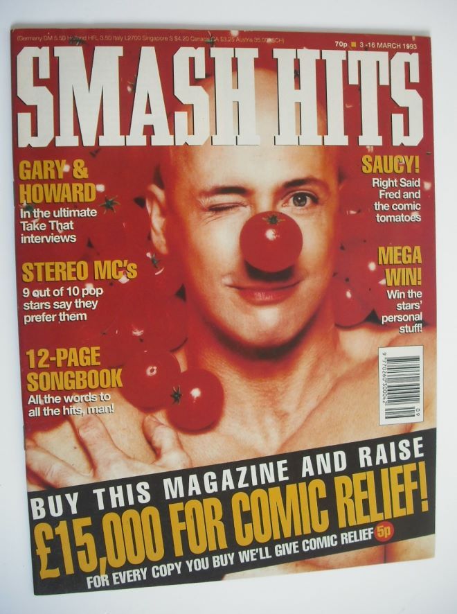 Smash Hits magazine - Right Said Fred cover (3-16 March 1993)