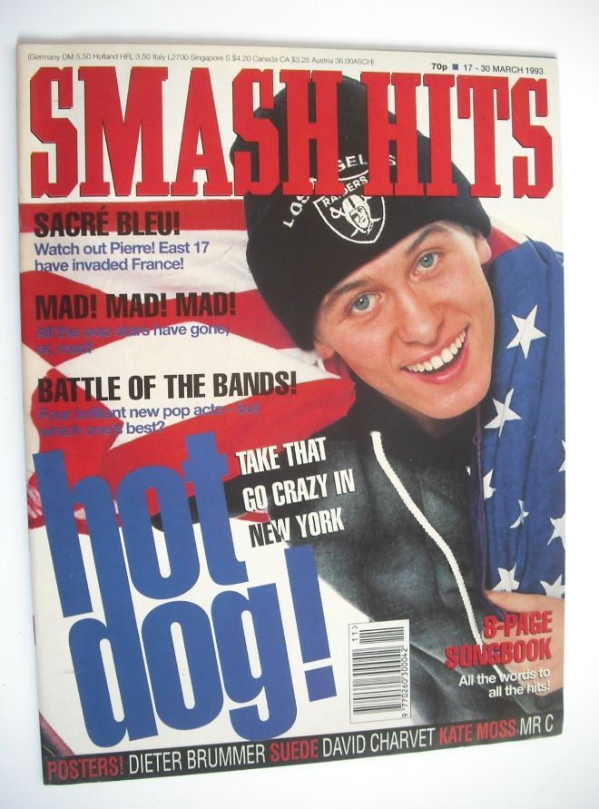 Smash Hits magazine - Mark Owen cover (17-30 March 1993)