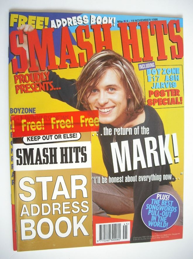 Smash Hits magazine - Mark Owen cover (6-19 November 1996)