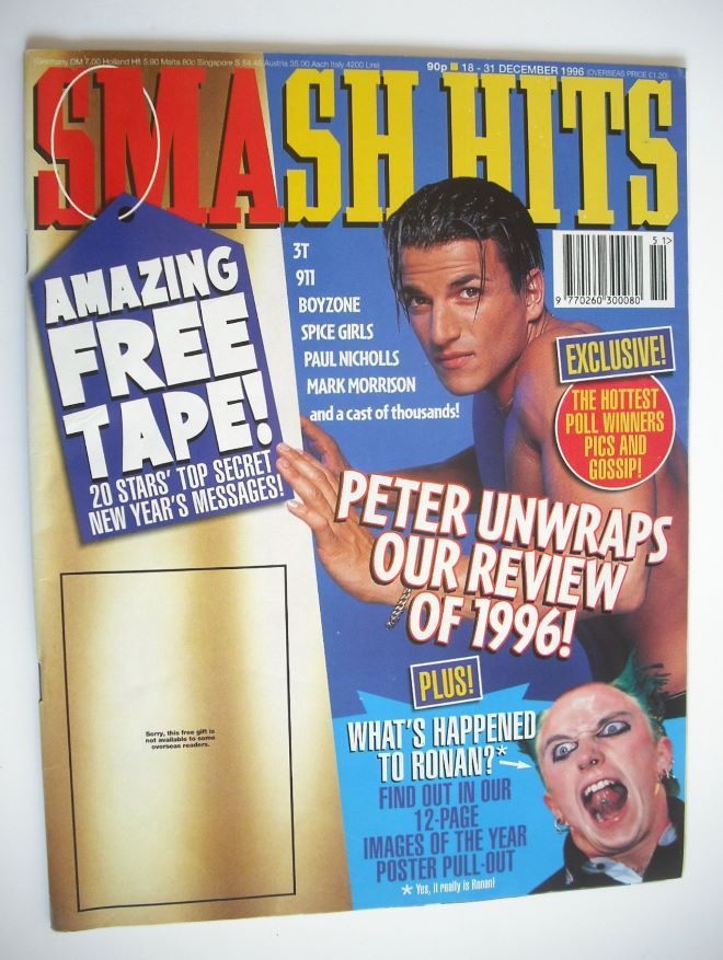 Smash Hits magazine - Peter Andre cover (18-31 December 1996)