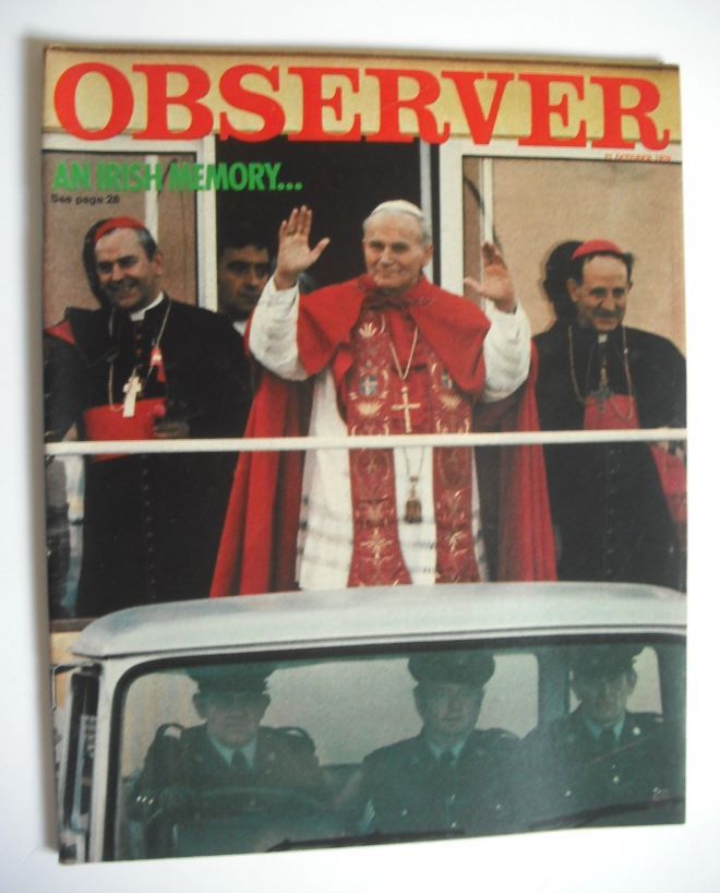 The Observer magazine - Pope John Paul II cover (21 October 1979)