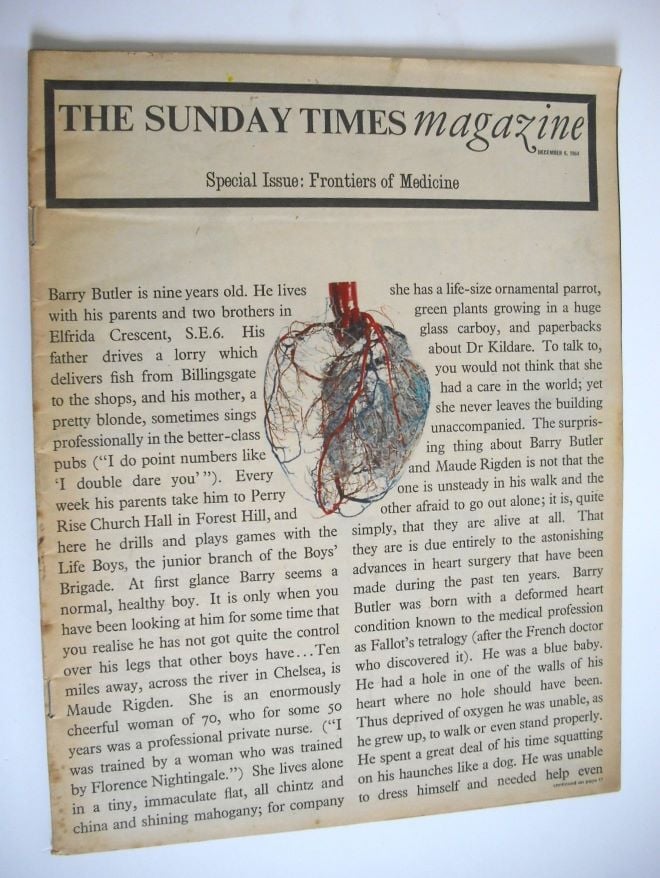 The Sunday Times magazine - Frontiers of Medicine cover (6 December 1964)