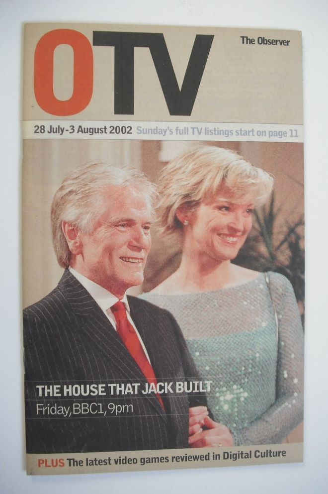 The Observer TV magazine - Adam Faith and Gillian Taylforth cover (28 July - 3 August 2002)