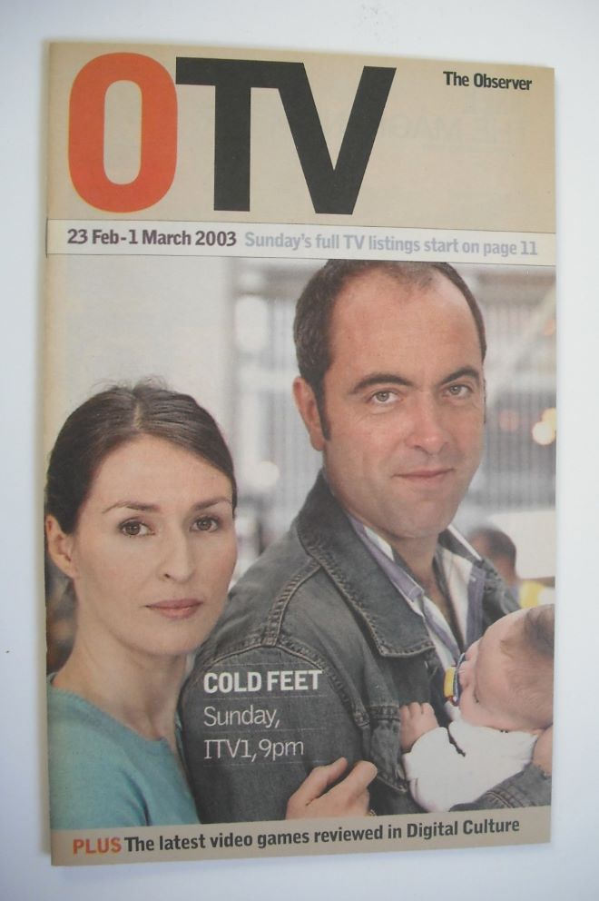 The Observer TV magazine - James Nesbitt and Helen Baxendale cover (23 February - 1 March 2003)