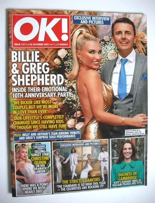 OK! magazine - Greg and Billie Shepherd cover (25 October 2021 - Issue 1311)