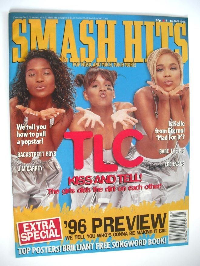 Smash Hits magazine - TLC cover (3-16 January 1996)