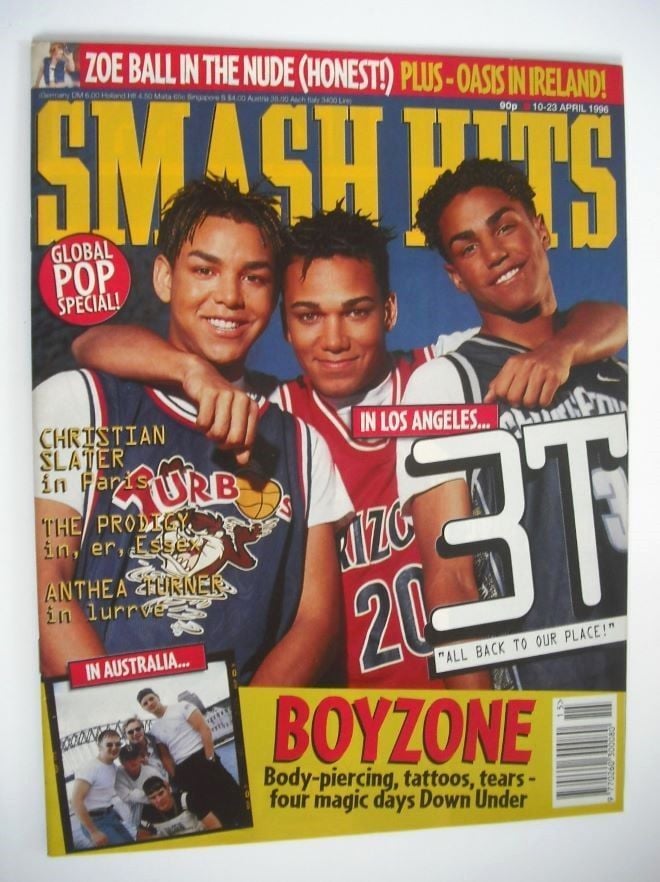 Smash Hits magazine - 3T cover (10-23 April 1996)