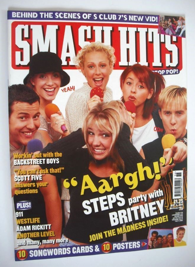 Smash Hits magazine - Steps and Britney Spears cover (8 September 1999)