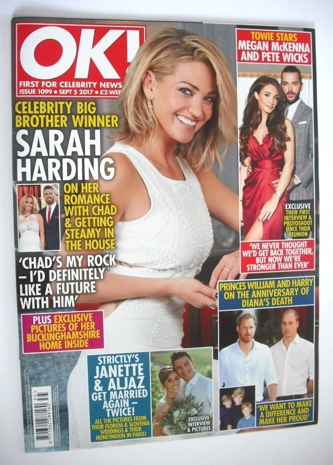 <!--2017-09-05-->OK! magazine - Sarah Harding cover (6 September 2017 - Iss