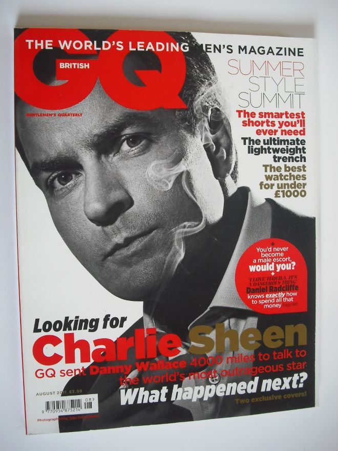 British GQ magazine - August 2011 - Charlie Sheen cover