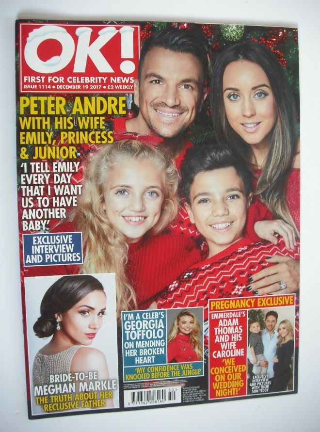 OK! magazine - Peter Andre and family cover (19 December 2017 - Issue 1114)