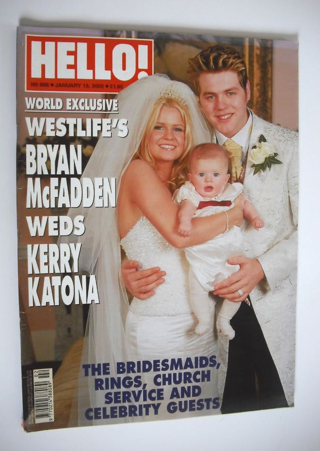Hello! magazine - Bryan McFadden and Kerry Katona wedding cover (15 January 2002 - Issue 696)