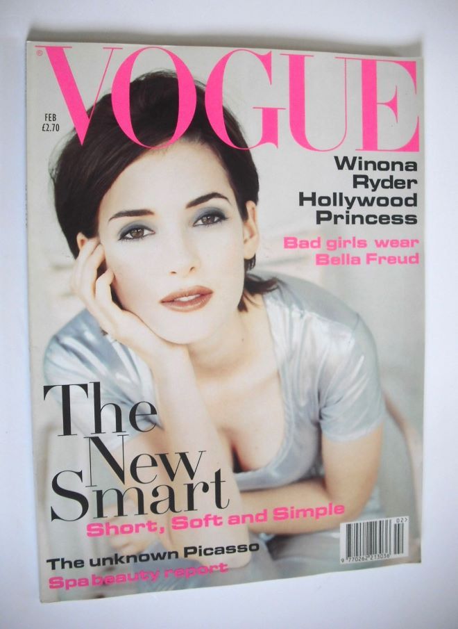 British Vogue magazine - February 1994 - Winona Ryder cover