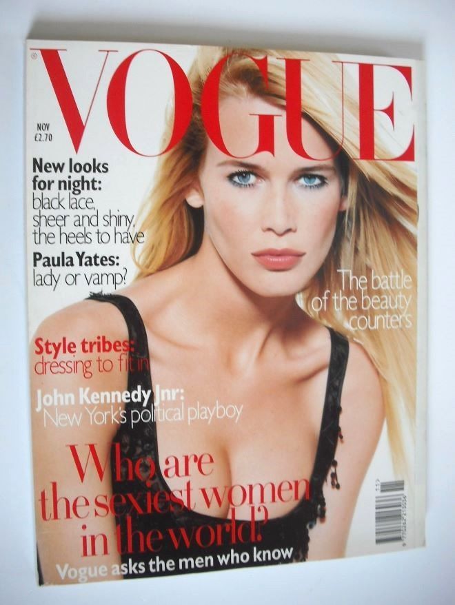 British Vogue magazine - November 1995 - Claudia Schiffer cover