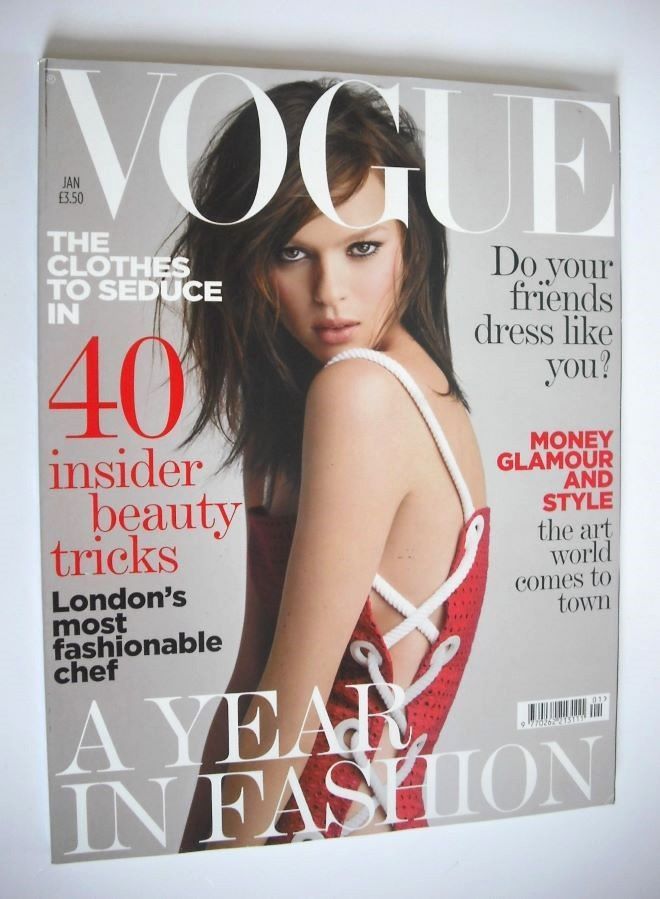 British Vogue magazine - January 2006 - Elise Crombez cover