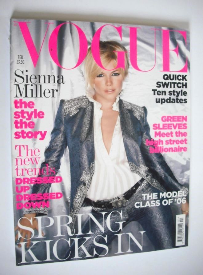 British Vogue magazine - February 2006 - Sienna Miller cover