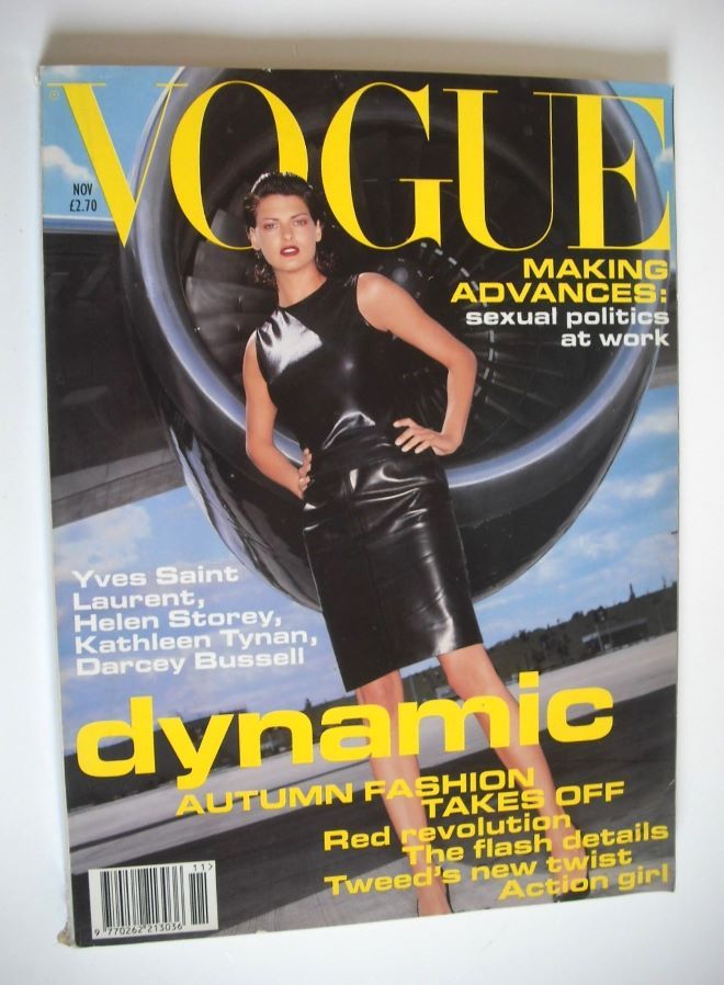 British Vogue magazine - November 1994 - Linda Evangelista cover