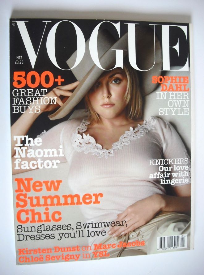 British Vogue magazine - May 2002 - Sophie Dahl cover