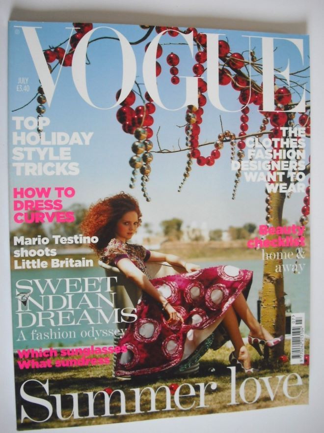 British Vogue magazine - July 2005 - Lily Cole cover