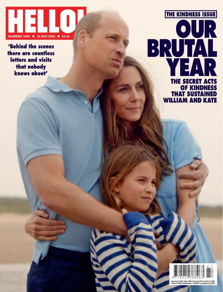 Hello! magazine - Prince William, Kate Middleton and Princess Charlotte cover (18 November 2024 - Issue 1866)