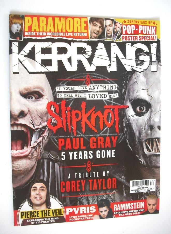 Kerrang magazine - Slipknot cover (16 May 2015 - Issue 1568)