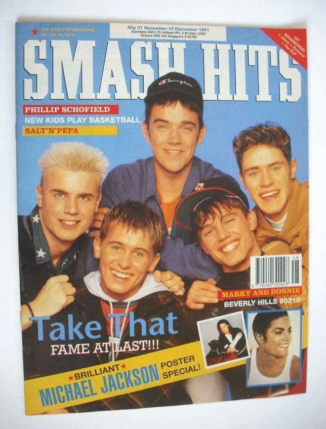 Smash Hits magazine - Take That cover (27 November - 10 December 1991)