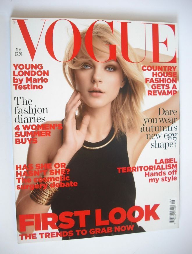 British Vogue magazine - August 2006 - Jessica Stam cover