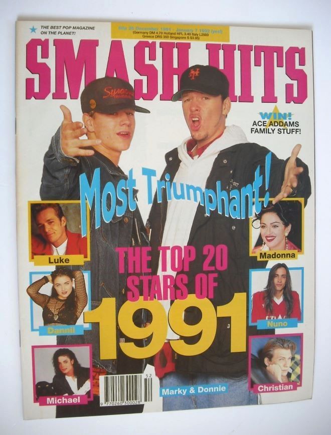 Smash Hits magazine - Marky Mark and Donnie Wahlberg cover (25 December 1991 - 7 January 1992)