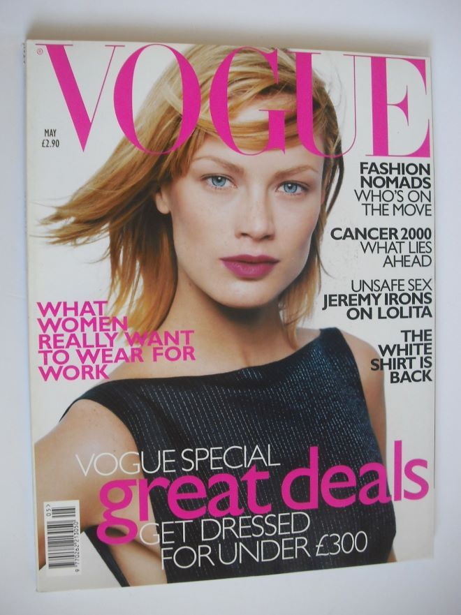 British Vogue magazine - May 1998 - Carolyn Murphy cover