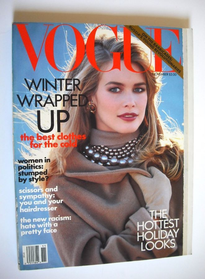 US Vogue magazine - November 1991 - Claudia Schiffer cover
