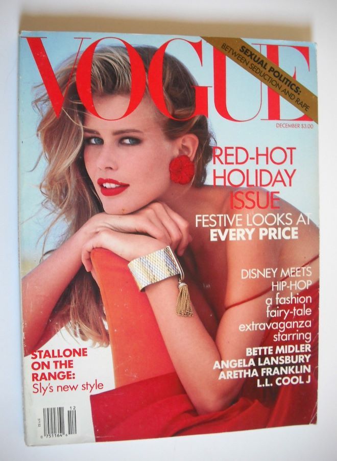 US Vogue magazine - December 1991 - Claudia Schiffer cover