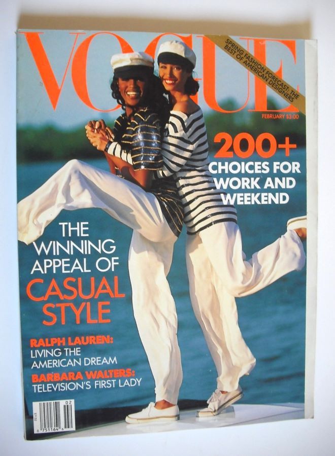US Vogue magazine - February 1992 - Christy Turlington and Naomi Campbell cover