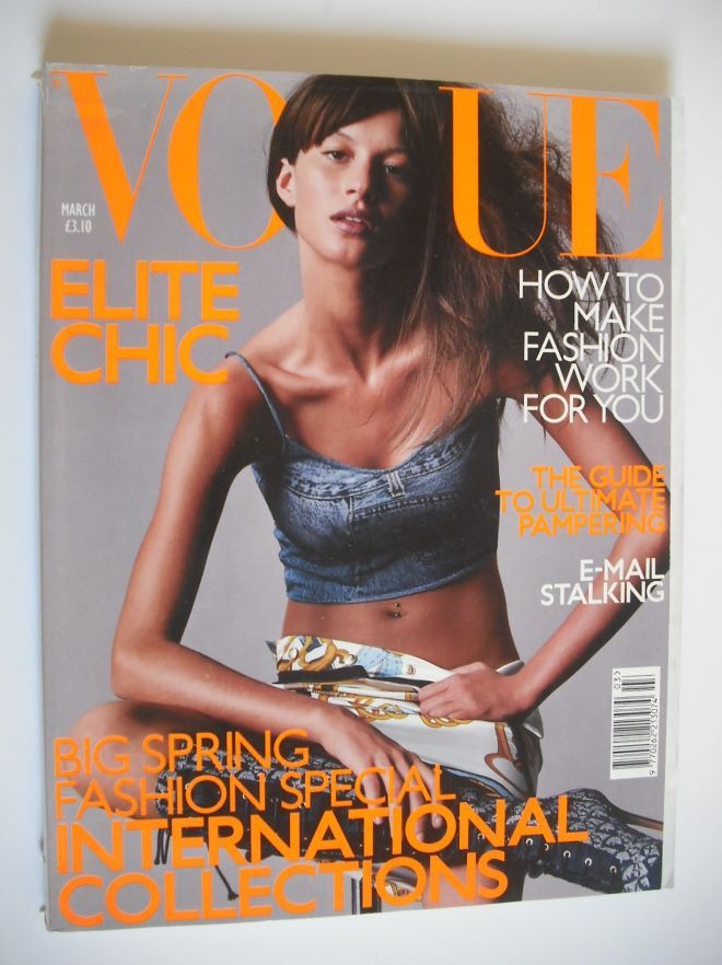 British Vogue magazine - March 2000 - Gisele Bundchen cover