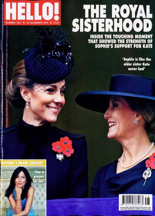 Hello! magazine - Kate Middleton and Sophie Rhys-Jones cover (25 November 2024 - Issue 1867)