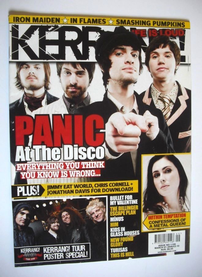 Kerrang magazine - Panic At The Disco cover (1 March 2008 - Issue 1199)