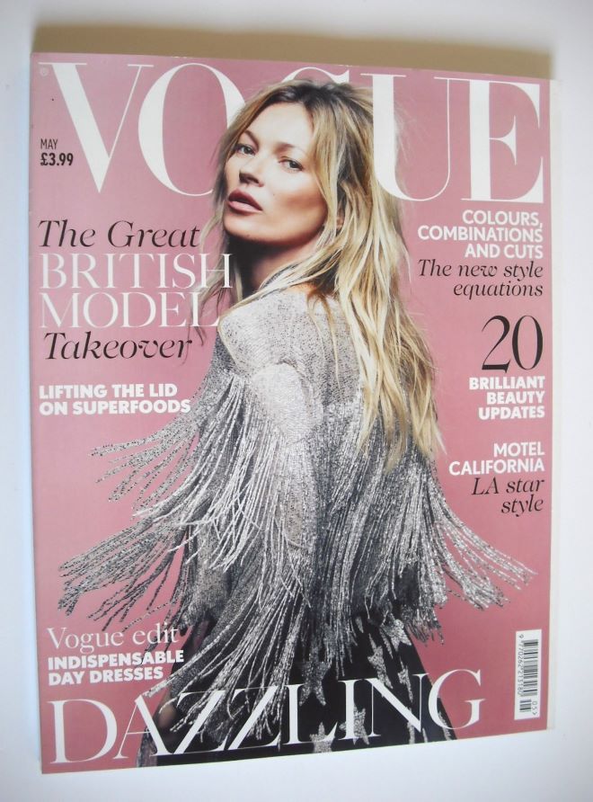 British Vogue magazine - May 2014 - Kate Moss cover