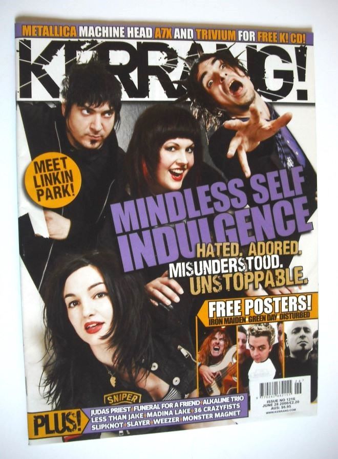 Kerrang magazine - Mindless Self Indulgence cover (28 June 2008 - Issue 1216)