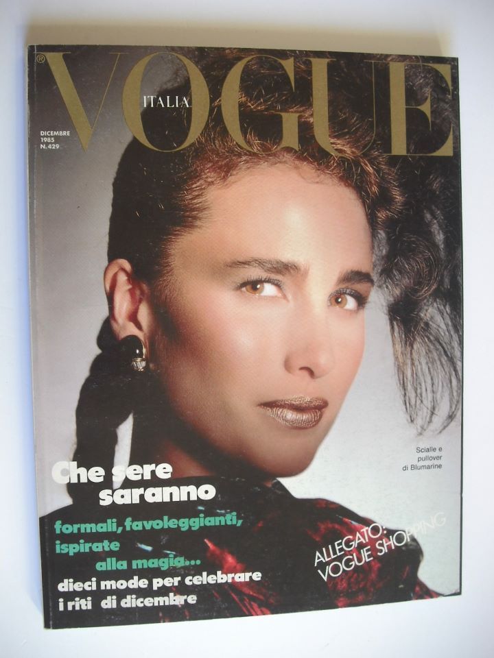 Vogue Italia magazine - December 1985 - Andie MacDowell cover
