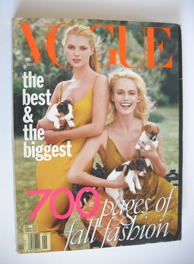 US Vogue magazine - September 1996 - Kate Moss and Amber Valletta cover