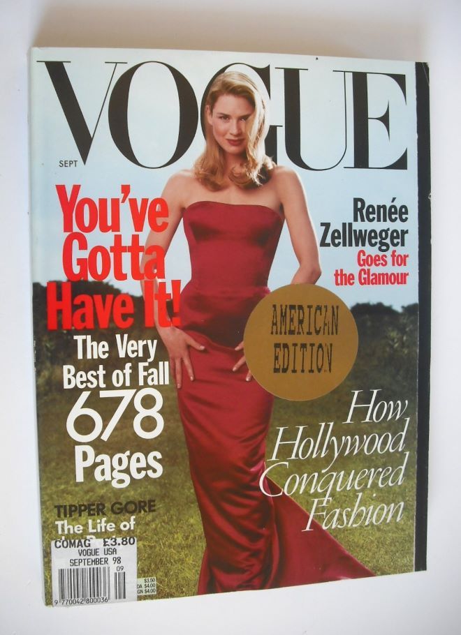 US Vogue magazine - September 1998 - Renee Zellweger cover