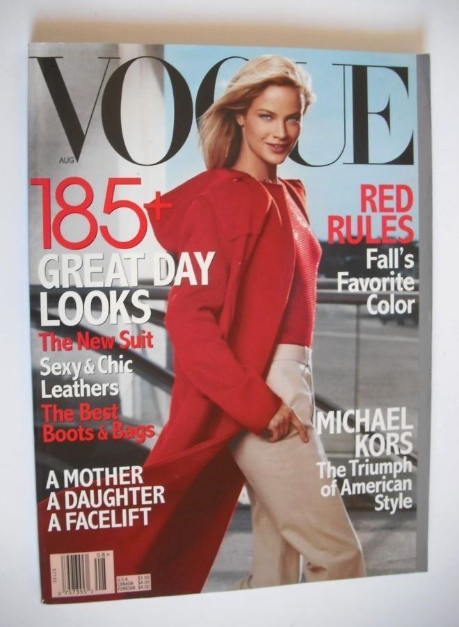 US Vogue magazine - August 1999 - Carolyn Murphy cover