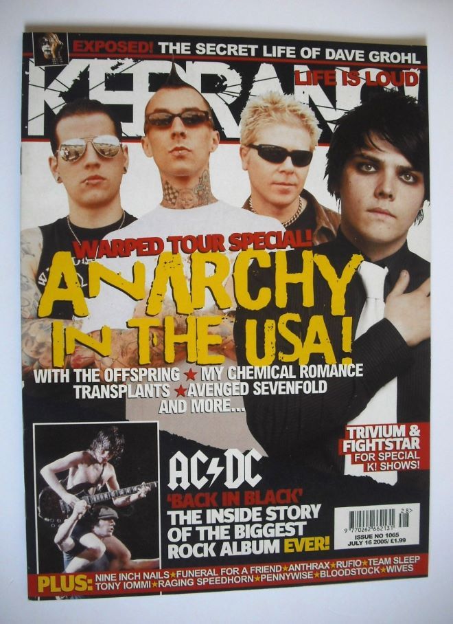 Kerrang magazine - Anarchy In The USA cover (16 July 2005 - Issue 1065)