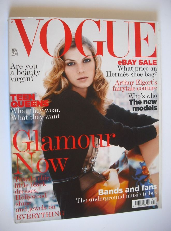 British Vogue magazine - November 2004 - Angela Lindvall cover